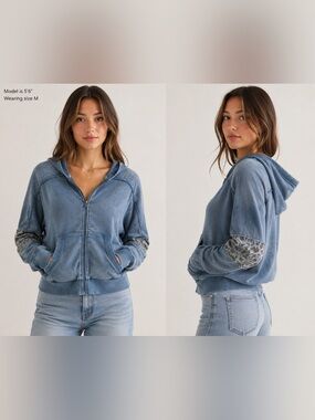 Fate brand blue hoodie with detail